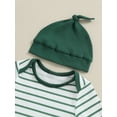 thumbnail image 5 of Bagilaanoe 3pcs Newborn Baby Girl Boy Pants Set Long Sleeve Striped Romper Tops + Trousers + Hat 3M 6M 9M 12M 18M Infant Casual Clothes, 5 of 9