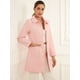 thumbnail image 3 of Gabardina de invierno con un solo pecho y cuello vuelto para mujer Rosa XL, 3 of 6