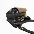 thumbnail image 3 of Bolso bandolera de hombro de lona vintage para hombre KAUKKO patchwork de cuero SG255-Black, 3 of 5