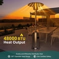 thumbnail image 6 of GARVEE Propane Patio Heater, 48000 BTU, Stainless Steel, Freestanding, Silver, 6 of 8