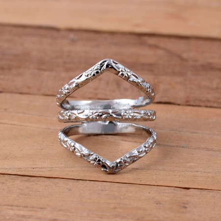 925 Silver Chevron Ring Splint – Adjustable Midi Ring for Arthritis Relief, Stylish & Functional