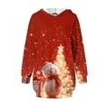 thumbnail image 4 of TIMIFIS Robe Chandail à Capuche Imprimé de Noël Laid pour Femmes Robe Midi Ample à Manches Longues avec Poche Cadeaux de Noël pour Femmes, 4 of 4