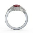 thumbnail image 3 of 1.69 Ct Round Cut Natural Red Ruby Diamond Beautiful Floral Halo Wedding Ring 14K White Gold Size 7, 3 of 7