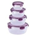 thumbnail image 2 of plastic Mixing Bowls With Lids Set Of 4 For Kitchen Prep And Storage Featuring Nesting Design Purple Suitable For Cooking And Serving, 2 of 9