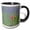 Black/White, variant on 3drose, Romantic Roses and Lavendar Flowers - Fields of Flowers, 11oz Two-tone Yellow Mug