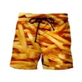 thumbnail image 3 of Pantalones cortos con estampado 3D de perritos calientes y carne grasientos divertidos para hombre, pantalones cortos de playa de hip hop callejero, pantalones cortos de natación para patineta, bañado, 3 of 5