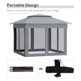 thumbnail image 5 of Outsunny 11' x 11' Pop Up Gazebo Outdoor Canopy Shelter with 2-Tier Soft Top, and Removable Zipper Netting, Event Tent with Large Shade, Light Gray, 5 of 9
