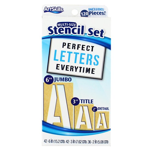 ArtSkills MultiSize Reusable Chipboard Letter and Number Stencil Kit