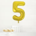 thumbnail image 3 of Unique Industries Foil Big Number 5 Shaped 34" Gold Solid Print Anniversary Balloon, 3 of 4