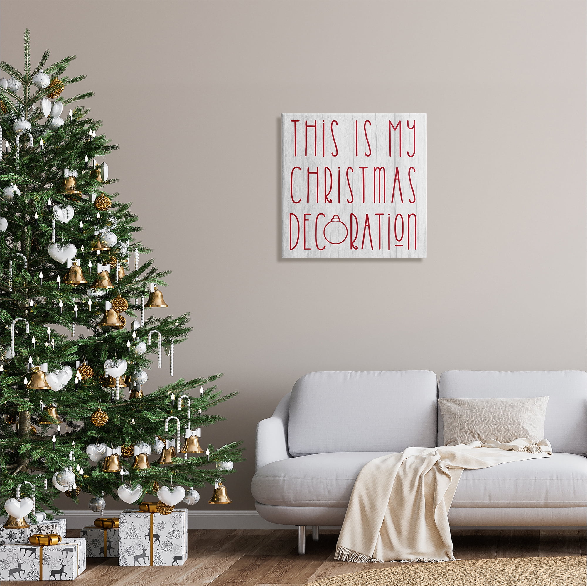Stupell Industries My Christmas Decoration Humor Holiday Painting Gallery Wrapped Canvas Art Print Wall Art, 24 x 24