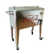 Leigh Country CP 98104 Coca-Cola 60 Qt. Metal Outdoor Patio Cooler - Silver