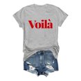 thumbnail image 4 of TSADFHJI Chemise à Manches Longues pour Femmes T-Shirt à Manches Courtes Col Rond Imprimé Lettre Mode Décontractée Couleur Unie Gris, 4 of 4
