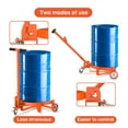 thumbnail image 3 of Heavy Duty Drum Dolly,55 Gallon Barrel Dolly with 3 Poly-on-Steel Wheels with Brake, 1000 LBS Capacity Trash Can Dolly with Handle, Orange Steel Frame Dolly, 3 of 7
