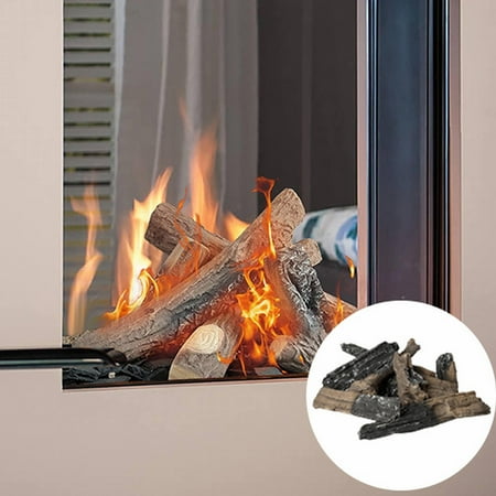 

Halloween Creative Personality Fireplace Ceramic Fiber Wood Flame Decoration Firewood Pile Stove Log Indoor Camping Cabin