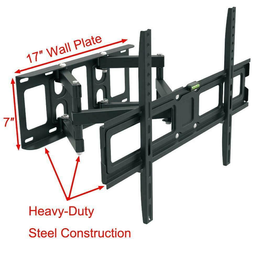 Full Motion TV Wall Mount Tilt Swivel For 32 36 37 40 42 47 50 55 60 65 70" VESA