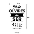 thumbnail image 3 of Vinil Decorativo Adhesivo P/Pared MarkProMX Negro Hogar 60x90cm PrevenShopMX Frase Felicidad No te olvides de ser feliz, 3 of 3