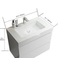 thumbnail image 3 of Bathroom Vanity | Wall Mounted, White Color Scheme for Bright Space | E1 Grade MDF, Eco - friendly Option | Silent DTC Soft - closing Drawers, 3 of 5