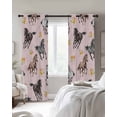 thumbnail image 4 of Spring Flowers Blackout Curtains for Bedroom Living Room Darkening Curtains 54 Inch Long Black Brown White Horse Country Pink Short Curtain for Small Window Treatment Grommet Drapes 52"x54"x2, 4 of 9