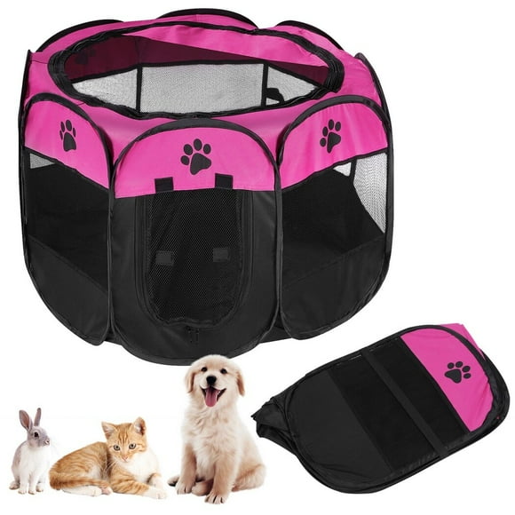 Portable Foldable Pet Playpen, Pop-up Dog Kennel Tent, Oxford Cloth Playground for Dogs Cats and Small Animals, Exercise Pet Cage for Indoor Outdoor Use