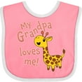 thumbnail image 3 of Inktastic My Grandpa Loves Me- Cute Giraffe Boys or Girls Baby Bib, 3 of 4