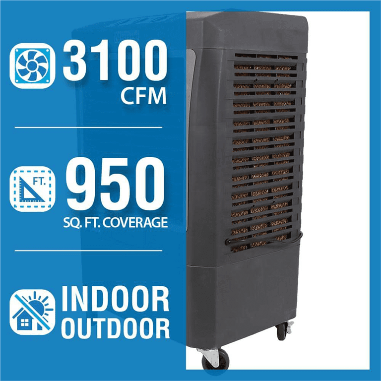 Hessaire, Evaporative Cooling Fan, 3,100 CFM, Gray - Walmart.com