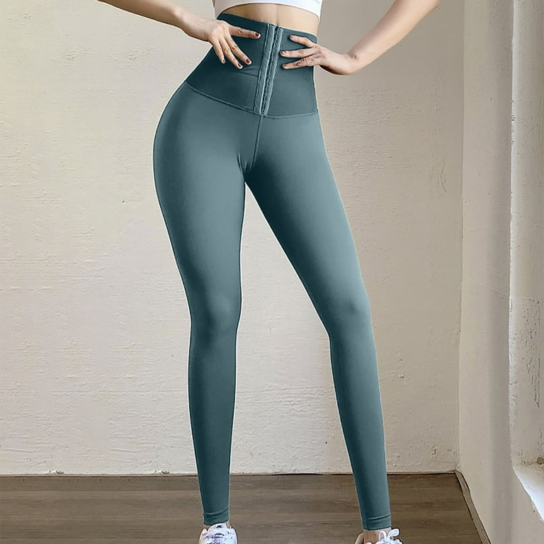 YWDJ Tights for Women Leggings Dressy Sport Fitness Yoga Pants High Waist  Body Shaping Breasted Elasticity PantsGreenS 