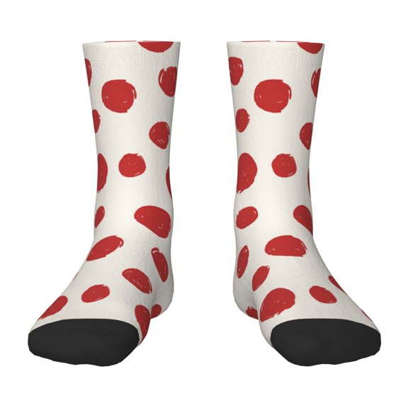 Rateoe Abstract Red Polka Dot Pattern Children's Socks, Socks Gifts ,kids Crew Soft Cotton Socks , Moisture-Wicking, Durable, Ideal for Daily Wear & Sports