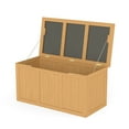 thumbnail image 5 of 67 Gallon Outdoor Wooden Deck Box Solid Wood Storage Box Seat & Table Top for Patio Furniture Cushions, Pool Toys & Garden Tools, 5 of 16
