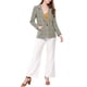 thumbnail image 3 of Blazers para mujer Chaqueta tipo blazer a cuadros con solapa con muesca Boyfriend Negro M, 3 of 6