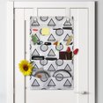 thumbnail image 2 of Abstract Hanging Pocket Organizer, Geometric Triangles and Circles with Little Dots Creative Modern Design, Printed Polyester Storage Bag with Pockets, 21" x 31", Charcoal Grey White, 2 of 2