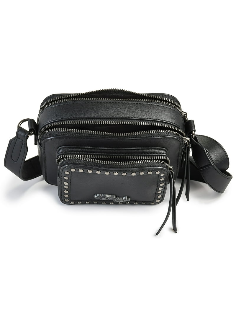 Ed Hardy Women's Black Camera Crossbody Bag with Skull Hardware