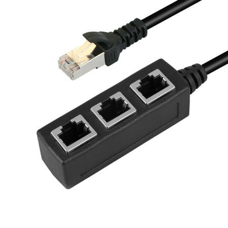 TSV RJ45 1 to 3 Socket Ethernet Network LAN Cable Splitter Extend Adapter (Best Coax Splitter For Cable Modem)