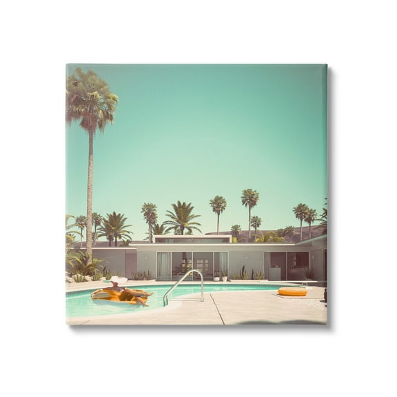 Stupell Industries Vacation Pool Desert Retreat West Coast Architecture,24 x 24, Design by Lil' Rue