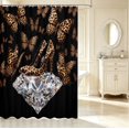 thumbnail image 2 of Erosebridal Classic Leopard High Heels Shower Curtain 72Wx78L,Romantic Butterfly Bath Curtain,Black Tan, 2 of 5