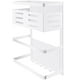 thumbnail image 1 of Bewildely Estante de refrigerador multifuncional blanco, estante de pared lateral para lavadora de horno microondas de hierro forjado, estante Cocina y Comedor Blanco L Bewildely HA027024-02, 1 of 6