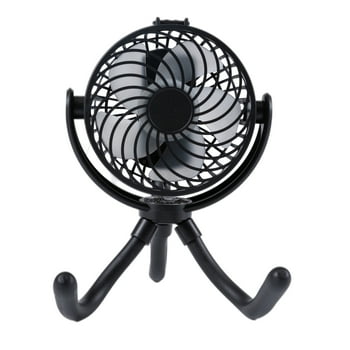 Mainstays Mini On-the-go Rechargeable Personal Fan with Flexible tripod for Stroller, Car Seat, Treadmill, Black