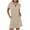 Khaki, variant on Women’s Polo Dresses 2025 Short Sleeve Casual Striped Color Block Collared V Neck Summer Tennis Golf Mini Shirt Dress with Pockets Gray L