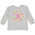 thumbnail image 3 of Inktastic 3rd Birthday Flower Wreath 3 Year Old Girl Girls Long Sleeve Toddler T-Shirt, 3 of 5