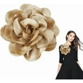 thumbnail image 3 of PH 7 inch Flower Brooch Large Rose Brooch Elegant Big Flower Broochs Lapel Pin for Women Suit Dress Wedding Party Ceremony Dance Clothes Jewelry Gifts Gold, 3 of 9