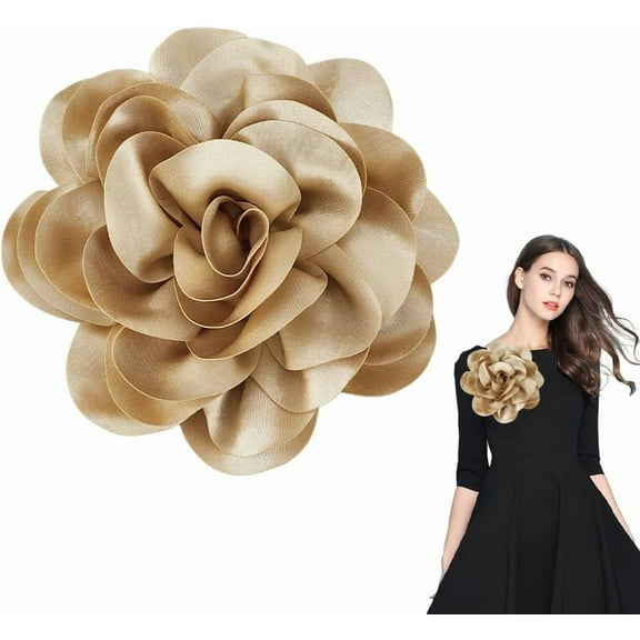 7 inch Flower Brooch Large Rose Flower Brooch Elegant Big Flower Brooch Lapel Pin for Women Suit Dress Wedding Party Ceremony Dance Clothes Jewelry Gifts