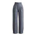 thumbnail image 4 of Guluxicc Womens Casual Tapered Pants Belted High Waisted Trousers with Button Cuffs and Pockets Solid Color Pants for Work, 4 of 7