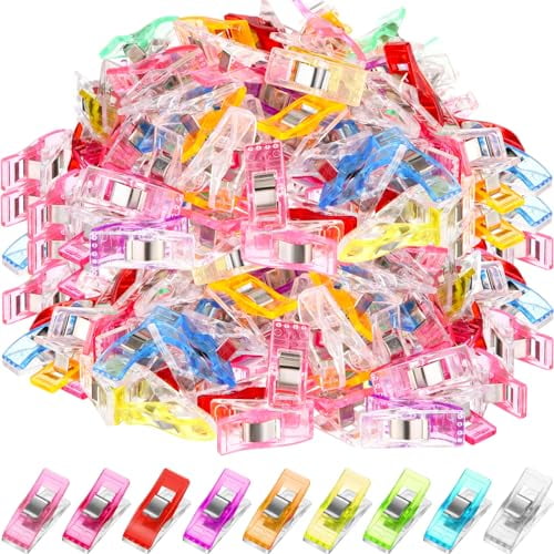 400 Sewing Clips Quilting Supplies Multipurpose Plastic Fabric Clips Assorted Colors for Sewing Quilting Binding Crafts