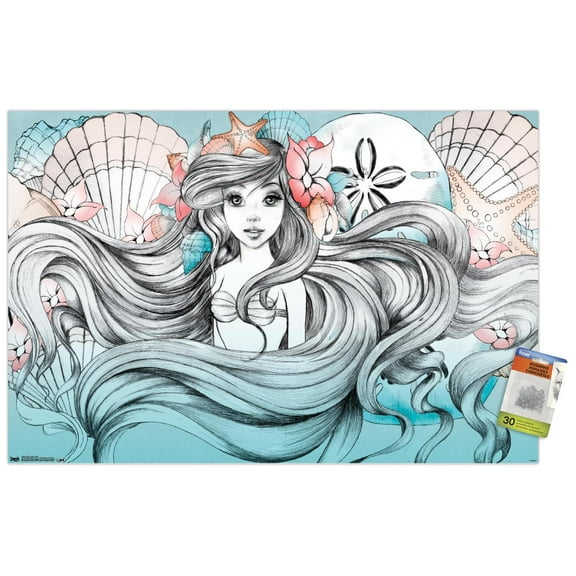 Disney The Little Mermaid - Ariel - Land or Sea Wall Poster with Push Pins, 22.375" x 34"