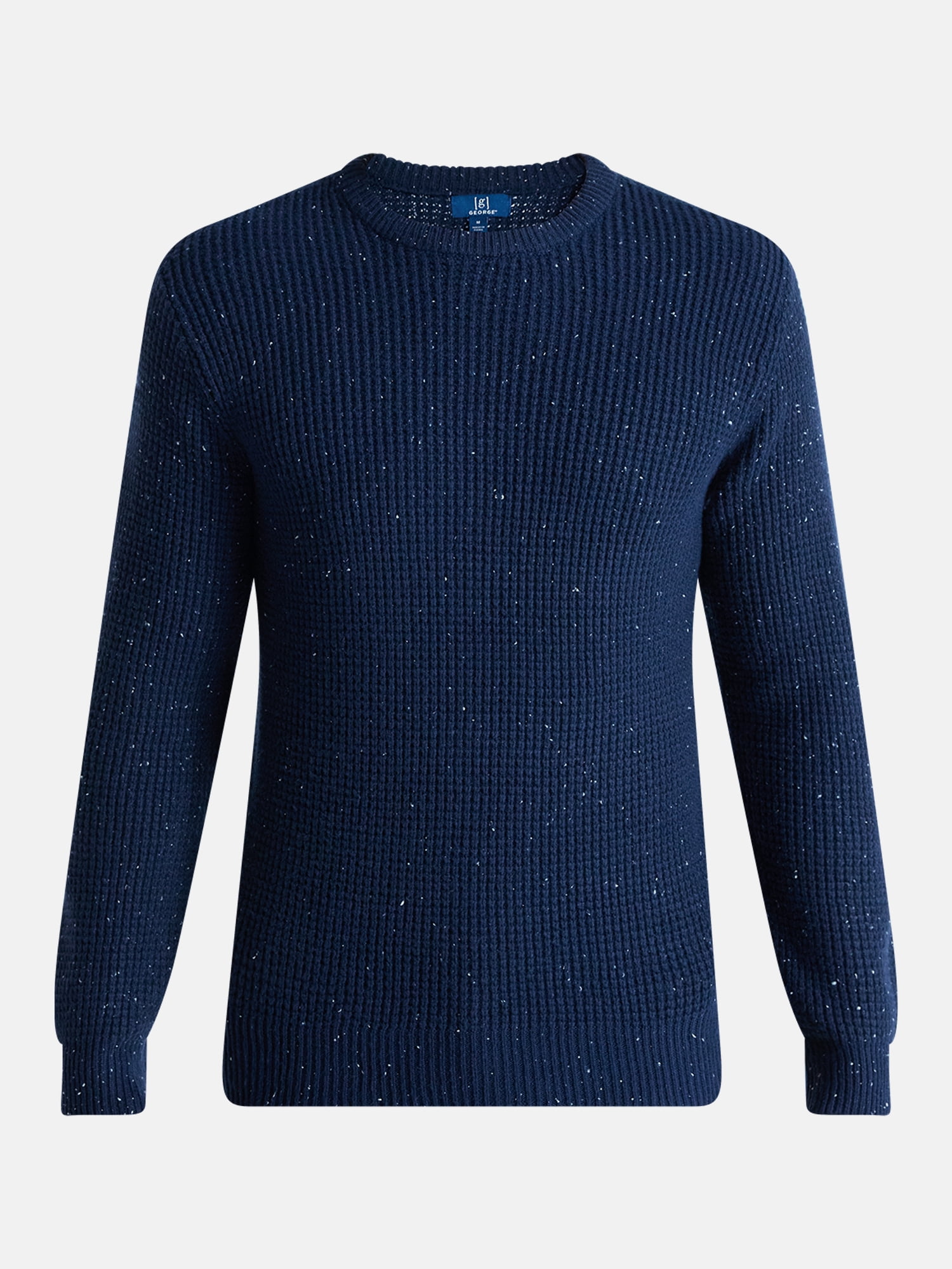 George Men's and Big Men's Waffle Crewneck Sweater with Long Sleeves, Sizes S-3XL