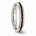 thumbnail image 4 of Stainless Steel 4mm January Dark Red CZ Ring Size: 8; for Adults and Teens; for Women and Men, 4 of 6