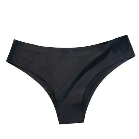 Skymirror Women Panties Seamless Mid Waist Ice Silk Good Breathability Solid Color Slim Fit Thin Quick Dry Casual Sport Underpants Lady Briefs