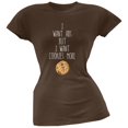 thumbnail image 1 of I Want Abs But I Want Cookies More Brown Soft Juniors T-Shirt, 1 of 1