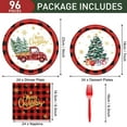 thumbnail image 2 of 96 Pcs Christmas Plates And Napkins Sets, Disposable Paper Dessert Tableware Christmas Tree Car Merry Christmas Theme Party Decorations Supplies, Serves 24 Guests, 2 of 7