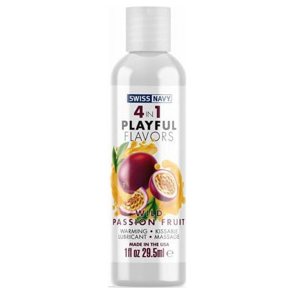 Swiss Navy 4 in 1 Playful Flavors-Wild Passion Fruit 1oz, Liquid, Sexual Lubricants