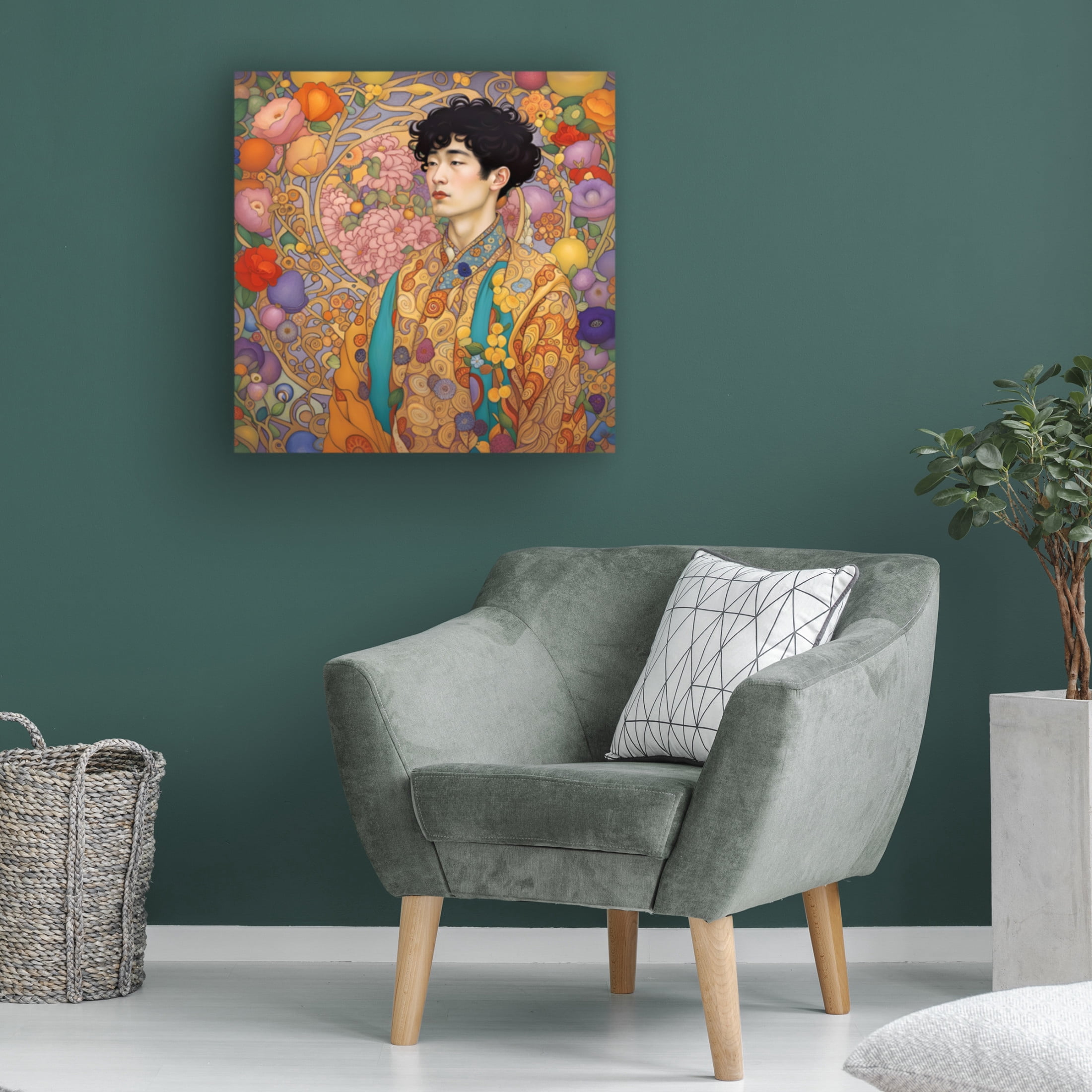 Canvas Wall Art - Tina Lavoie 'Art Nouveau Beauty XI' Wall Art for Living Room, Bedroom, or Office Décor by Trademark Fine Art - 18 x 18 Inches